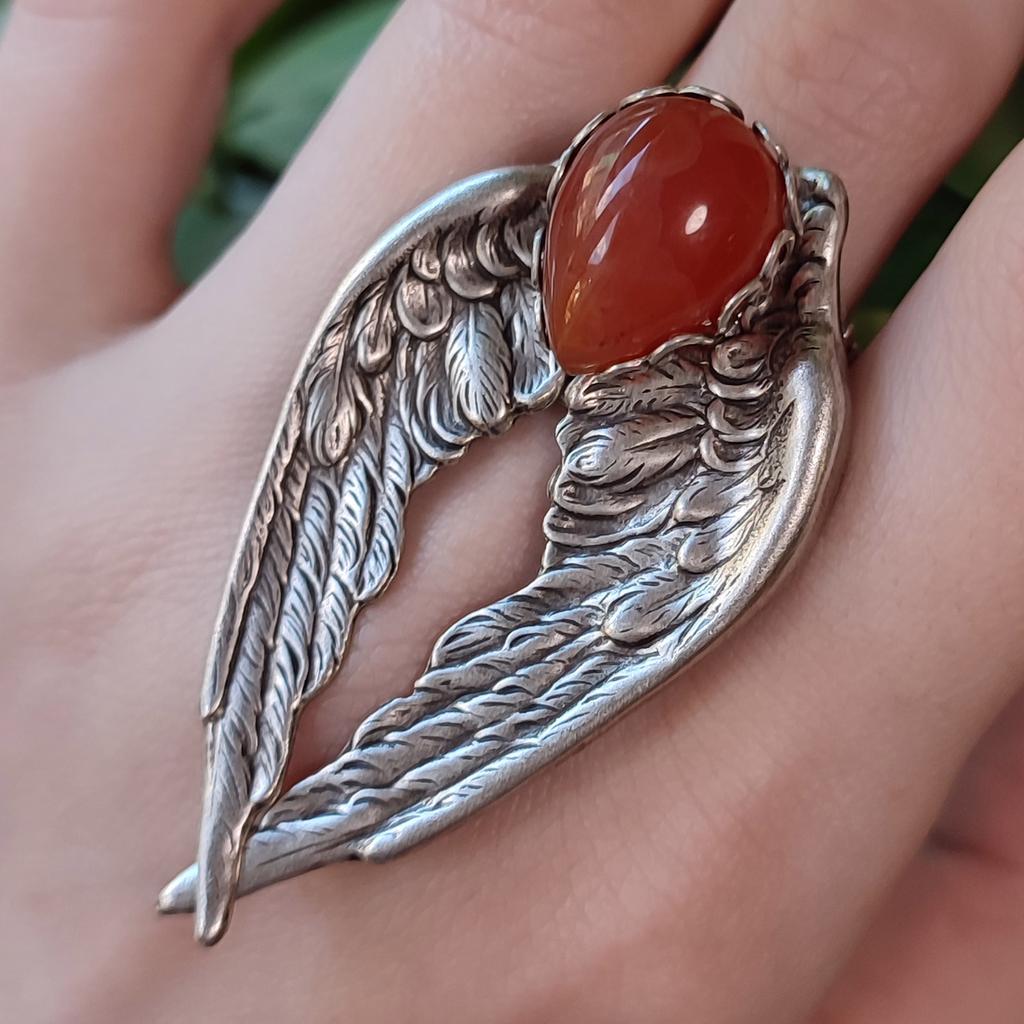 Кольцо "Сердце ангела" Сердолик