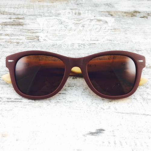 Солнцезащитные очки с бамбуковыми дужками коричневые