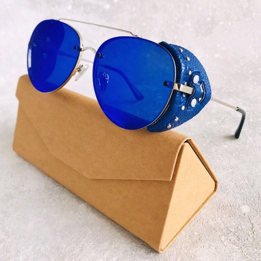 Зеркальные очки авиаторы с боковыми шорами