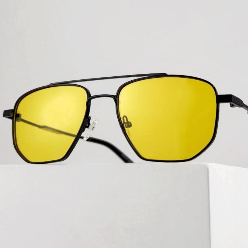 Желтые очки мужские авиаторы