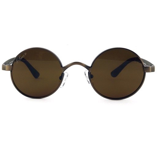 Солнцезащитные круглые очки коричневые