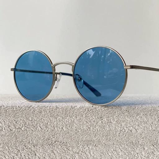 Голубые круглые очки