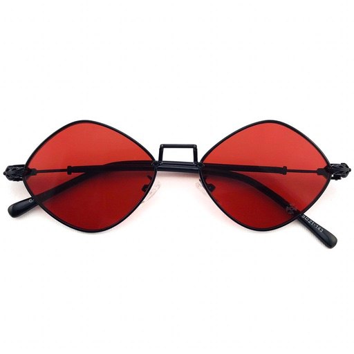 Солнцезащитные красные очки ромбы