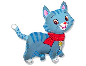 Ф ФИГУРА/11 Кошечка с шарфом голубая/FM