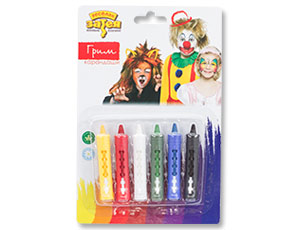 Грим мелки выдвижные 6цв х2,4гр