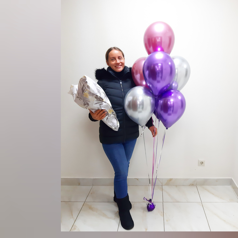 Букет из 7 хром шаров