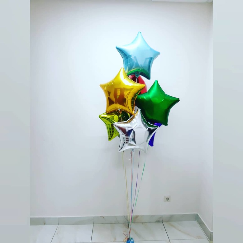 Букет из 7 звезд фольга