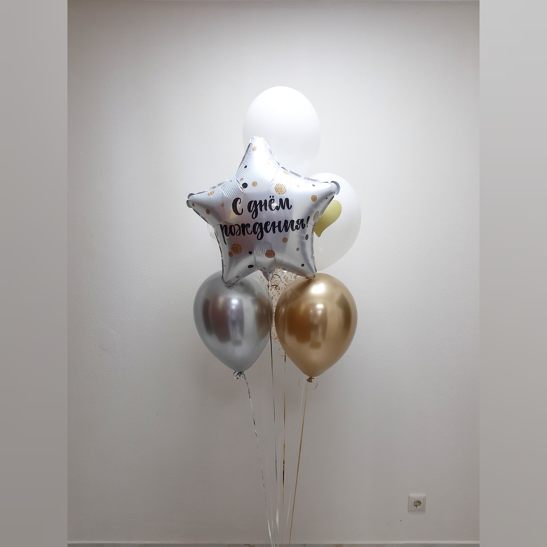 Букет из шариков 1 фольга и 6 латекса