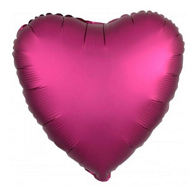А Б/РИС СЕРДЦЕ 18" Сатин Pomegranate