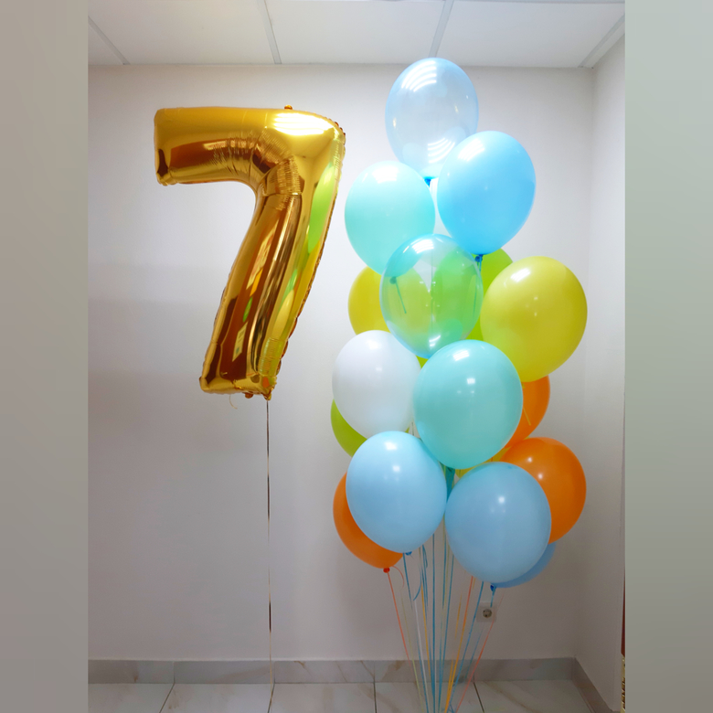 Цифра и 20 шаров на грузах