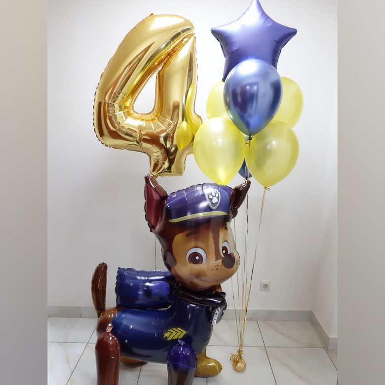 Набор Щенячий Патруль,цифра и букет со звездой