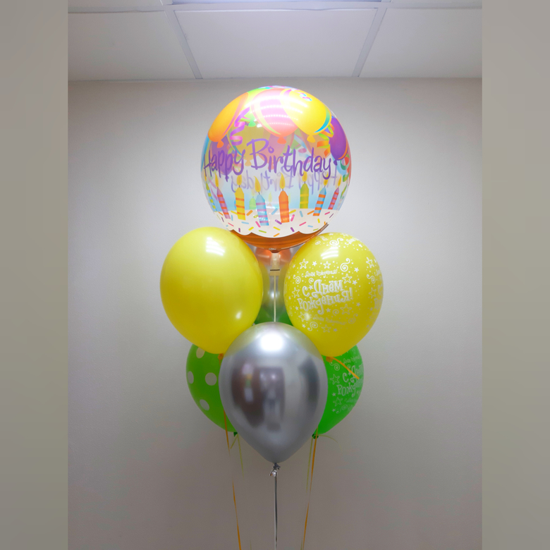 Букет из 7 шаров (Баблс и 6 латекс)