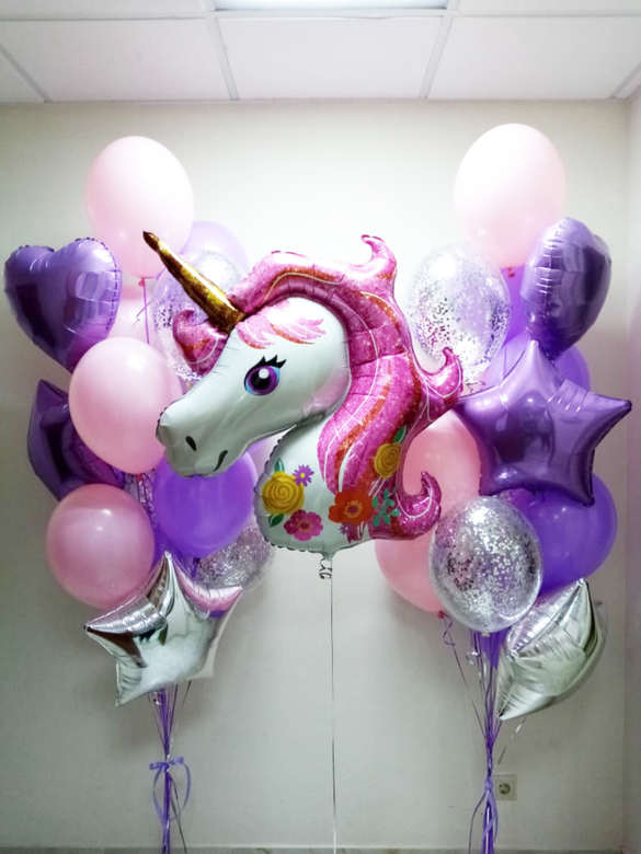 Большая фотозона Набор три букета с Единорогом