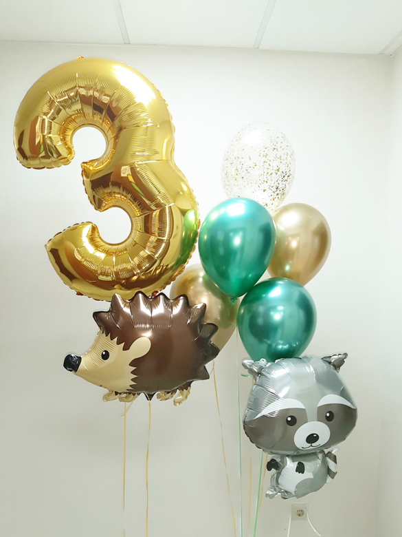 Букет лесные друзья и цифра