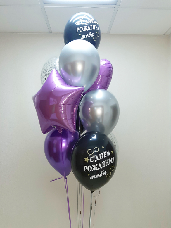 Букет на грузе из 10 шаров