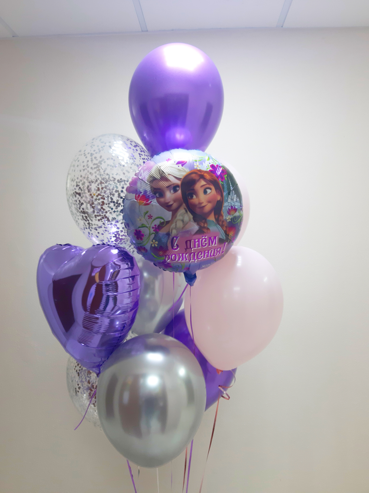 Букет Холодное Сердце с конфетти