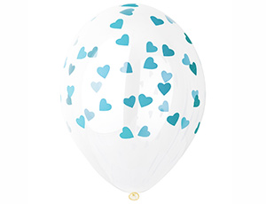 Шелкография кристалл 14" Сердца бирюзов