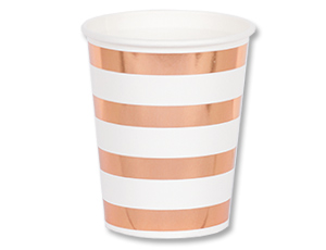 Стакан фольг розовое золото 250мл 6шт/G