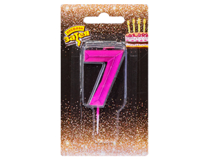 Свеча -цифра "7" Диамант Маджента 4,5смV
