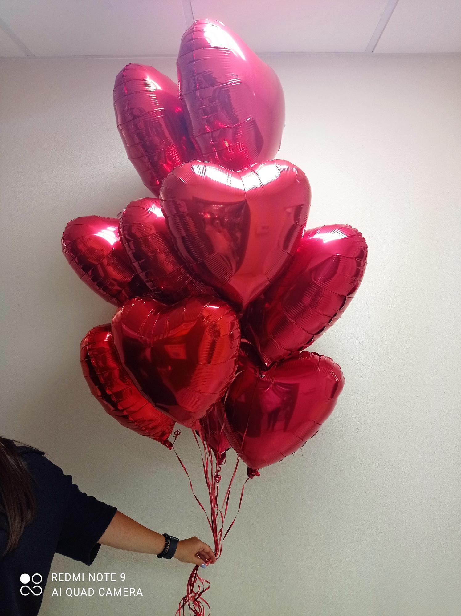 Сердца гелиевые 18" фольга