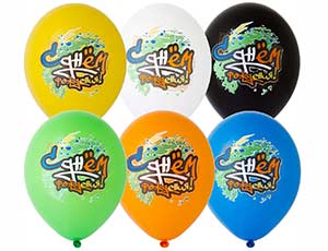 Шар с рисунком 14" С ДР Граффити 6 цв