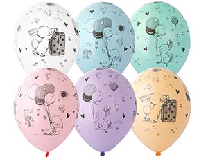 Шелкография пастель 14" Зайчик