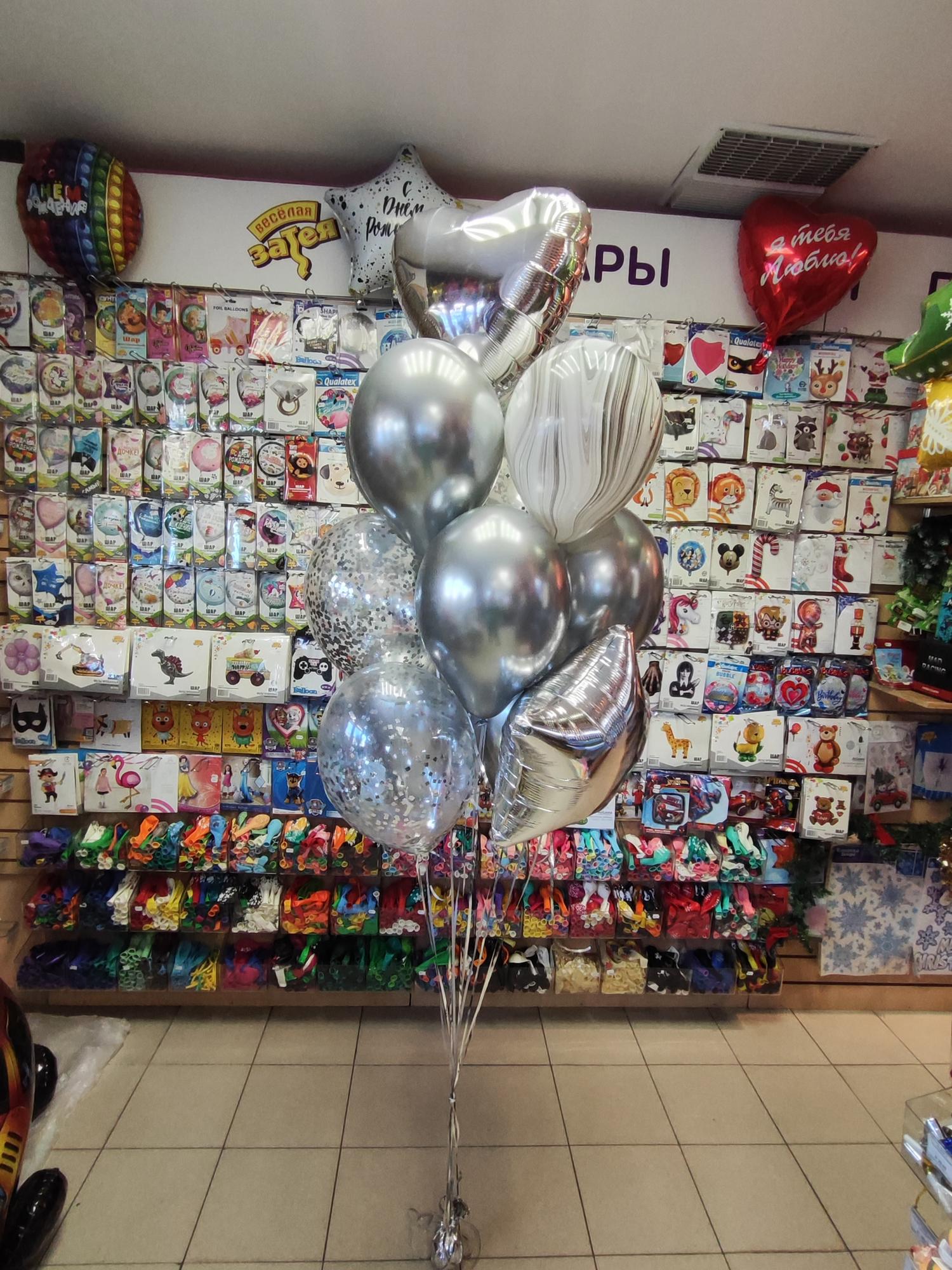 Букет из шароов Серебро