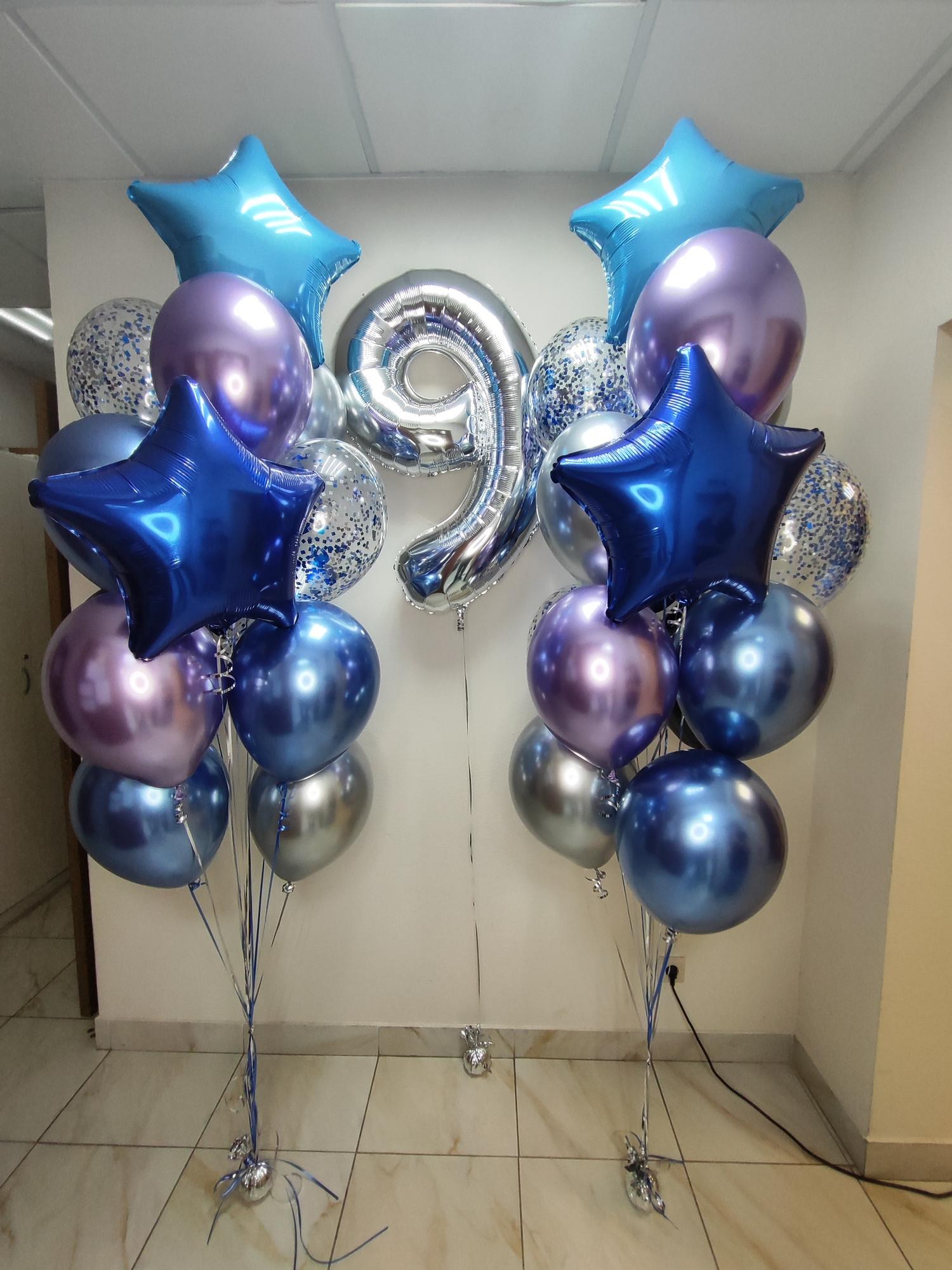 Цифра и два больших букета из шаров