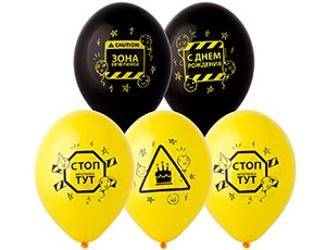 Шар с рисунком 14" С ДР Вечеринка тут!