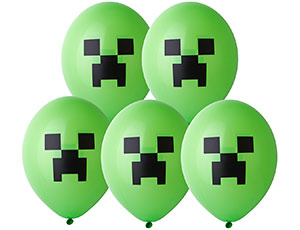 Шар с рисунком 14" Пиксели зеленый