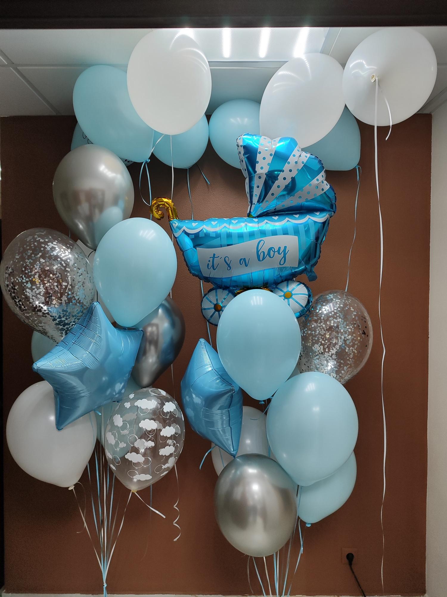 Выписка из роддома шары для мальчика