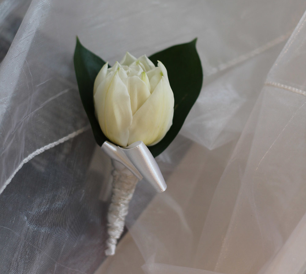 Бутоньерка из тюльпана