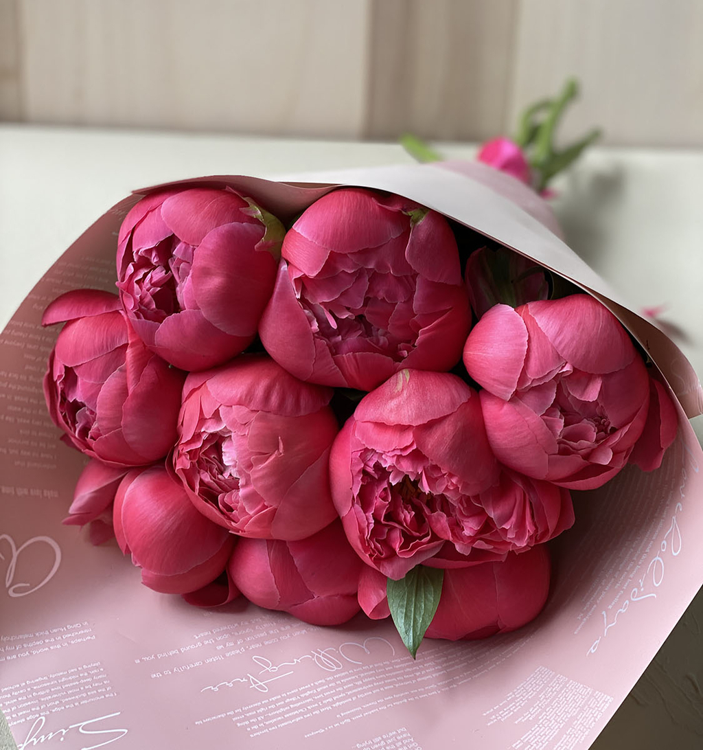 Букет из пионов 9 шт. №141