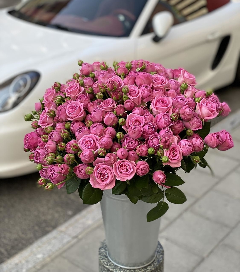 Роза Мисти Баблз с Аквой №424