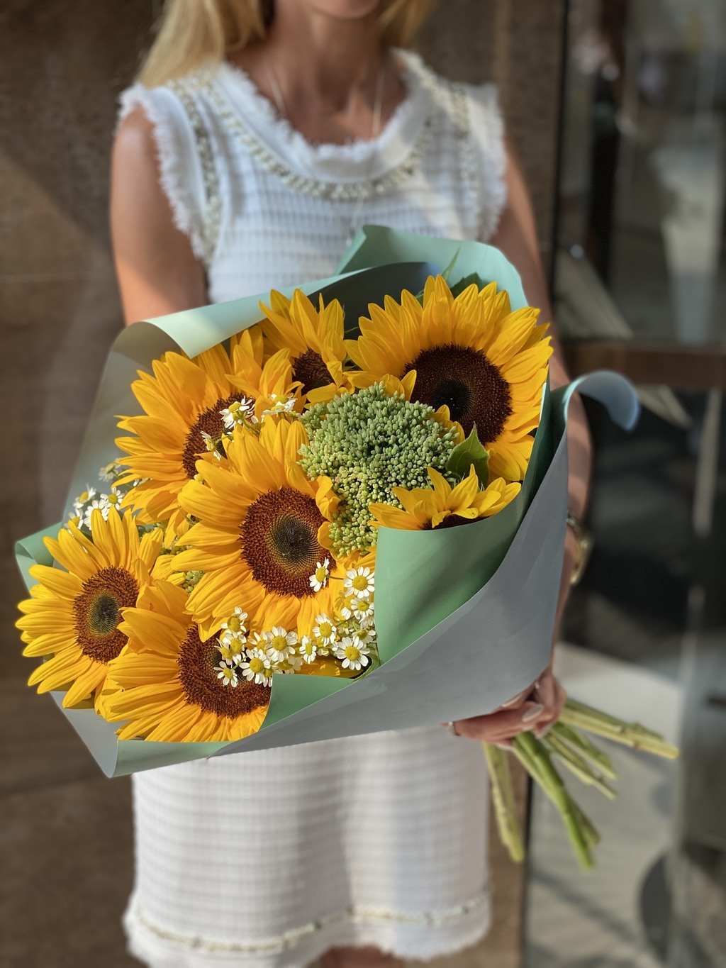 Подсолнух 7 шт с ромашкой №649