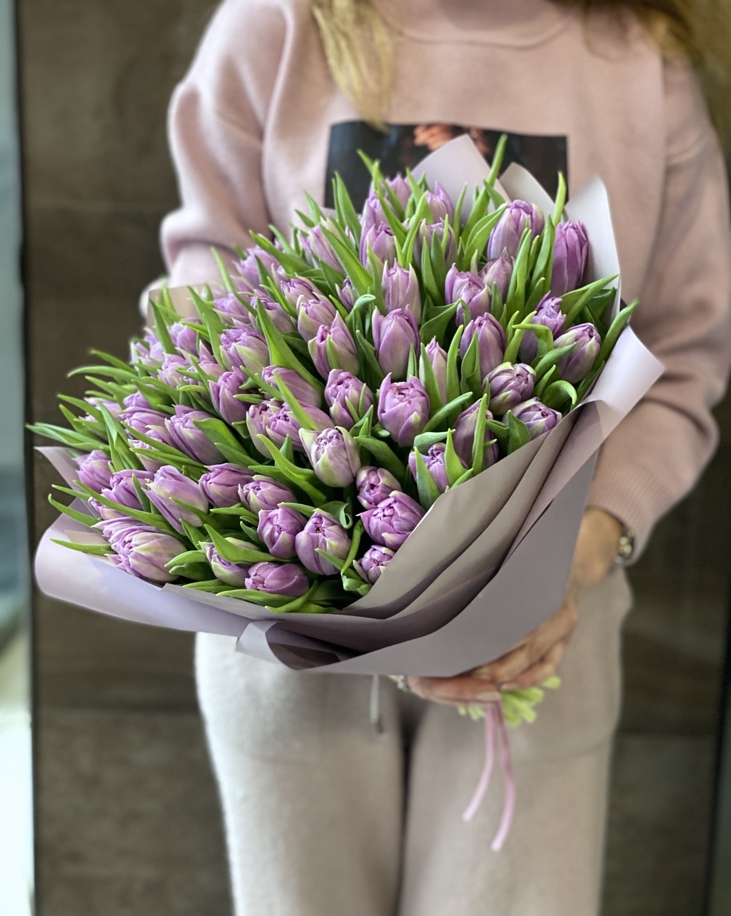 Лавандовые тюльпаны 71 шт №749