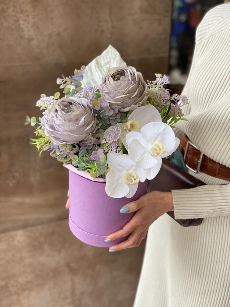 Искусственная белая орхидея №821