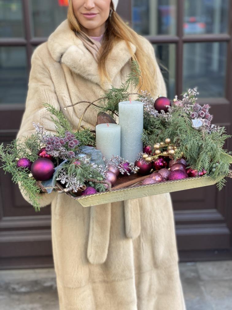 Эксклюзив Свечи на Подносе №891