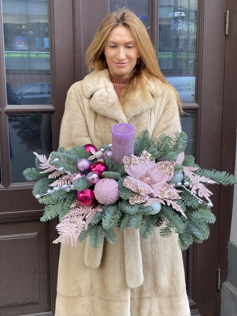 Свеча на новогодний стол 40 см №915