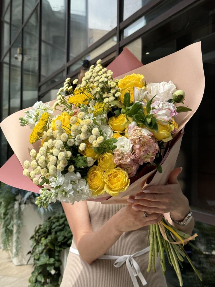 Бело-желтый букет №1088