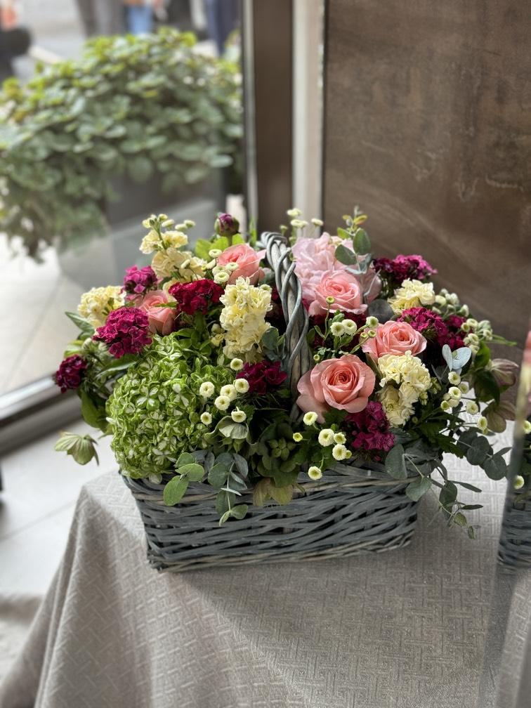 Летняя корзина с цветами №1090