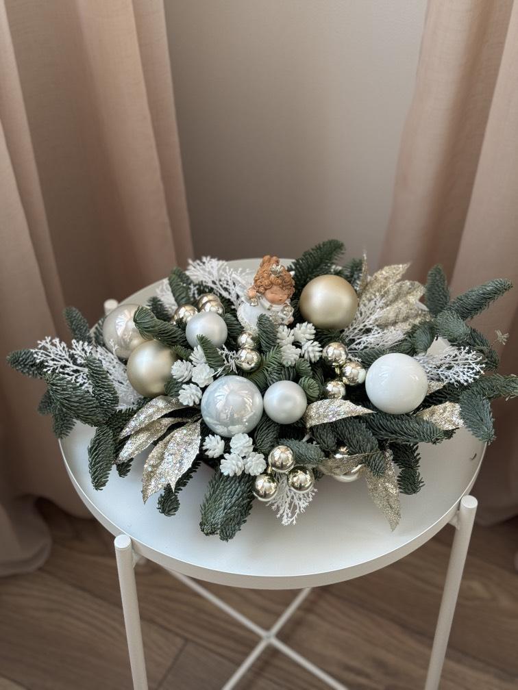 НГ  композиция белый Ангел 40*25 см  №1155