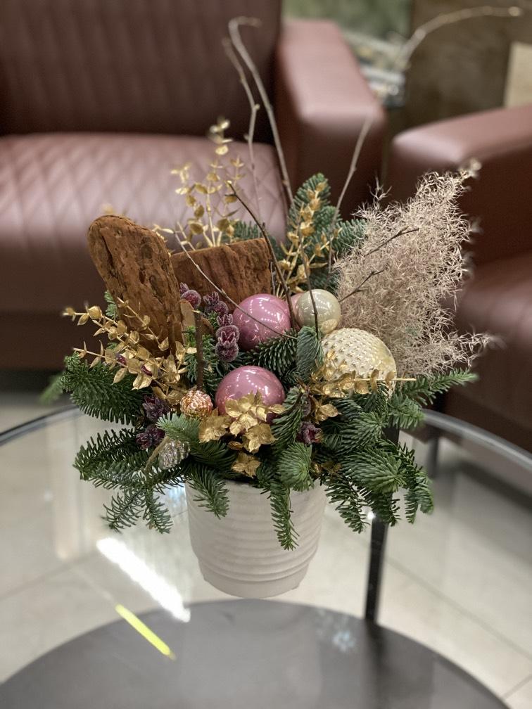 НГ настольная композиция в керамике №1159