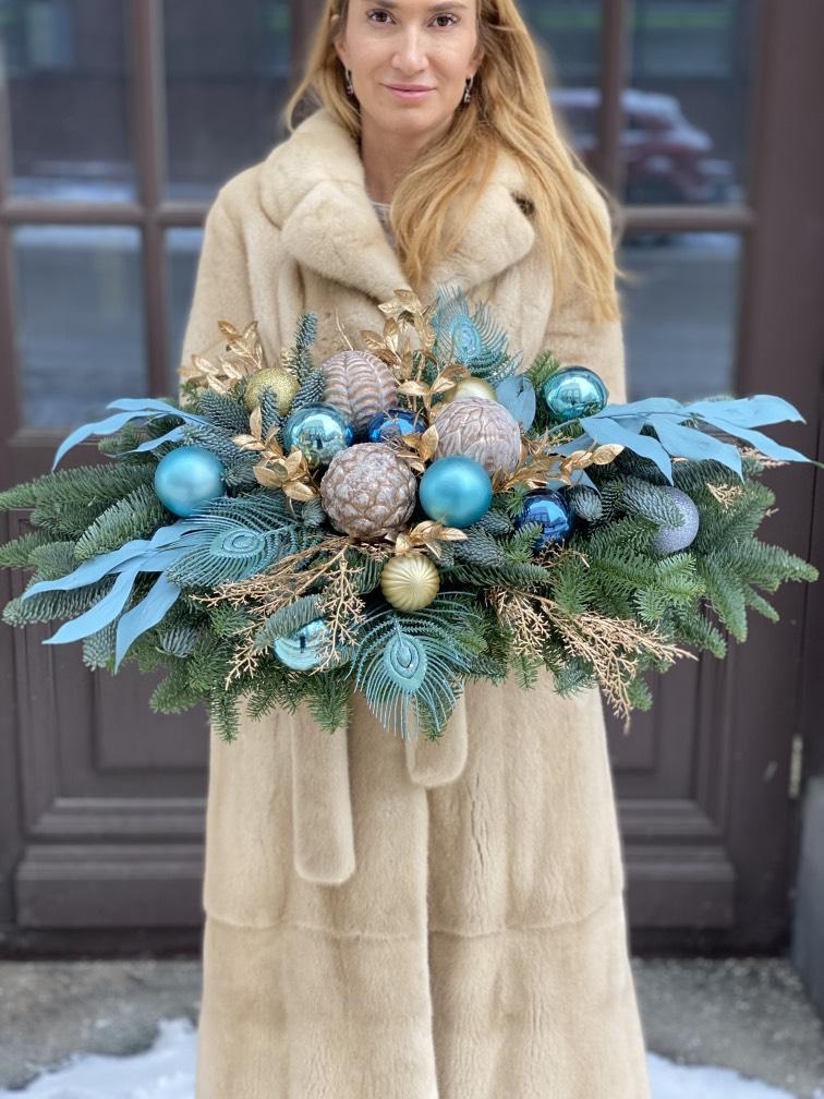 НГ композиция Синяя птица 60*30 см №1163