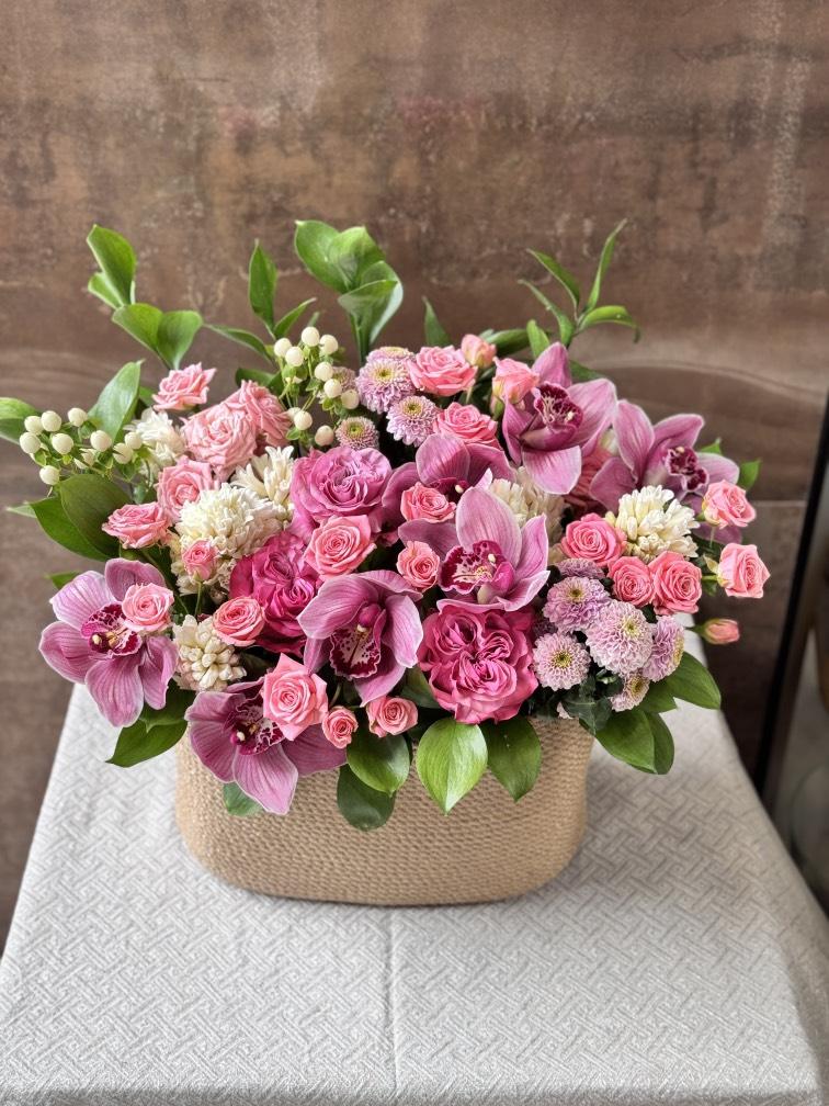 Корзина Розовый фламинго №1214