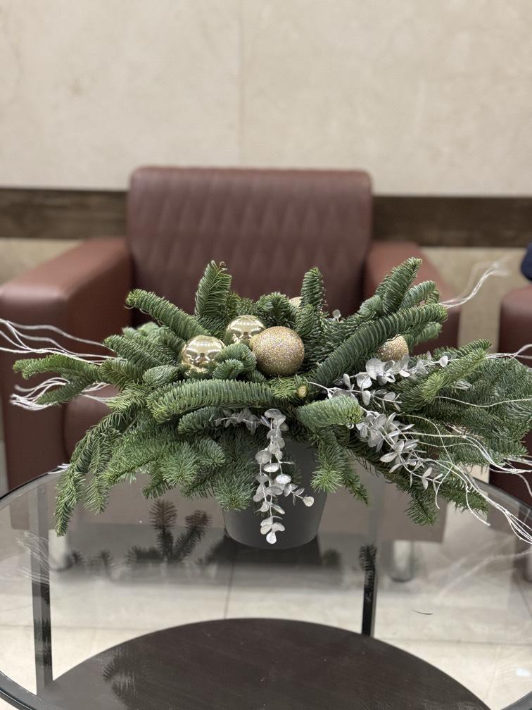 НГ композиция Серебряный холод  40*30*25 см №1254