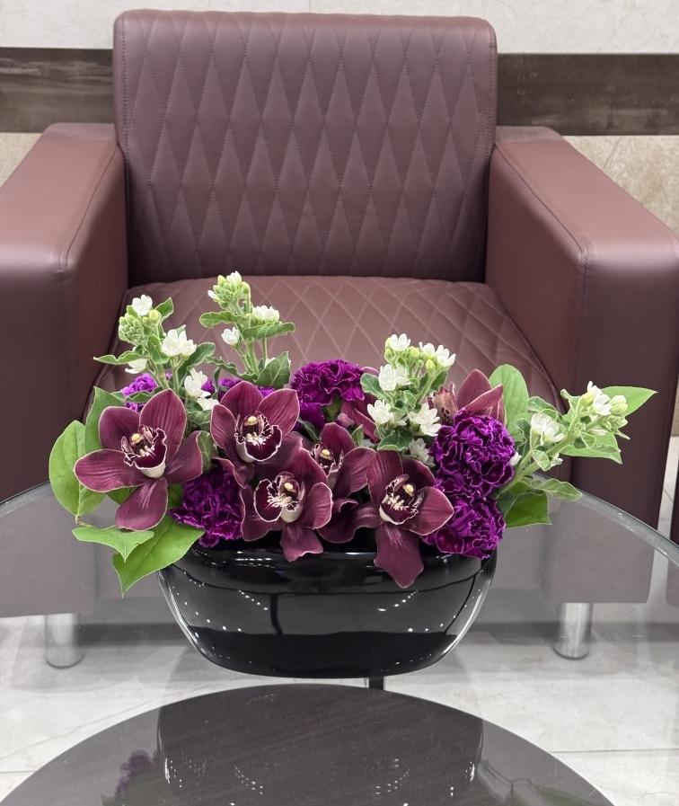 Композиция для дома в чёрном кашпо №1259