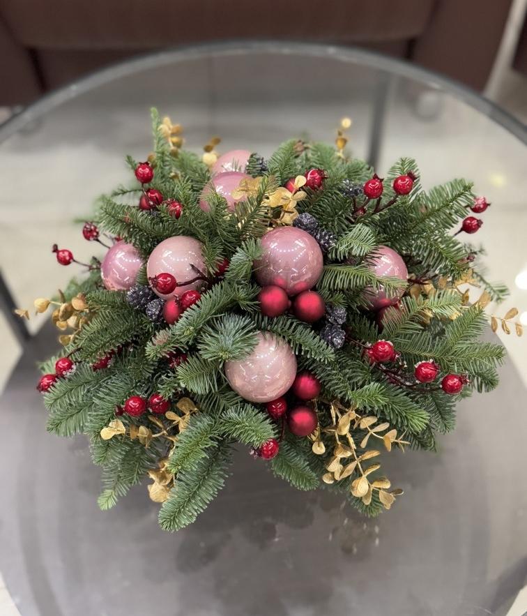 НГ композиция Нежность зимнего дня 30 см №1295