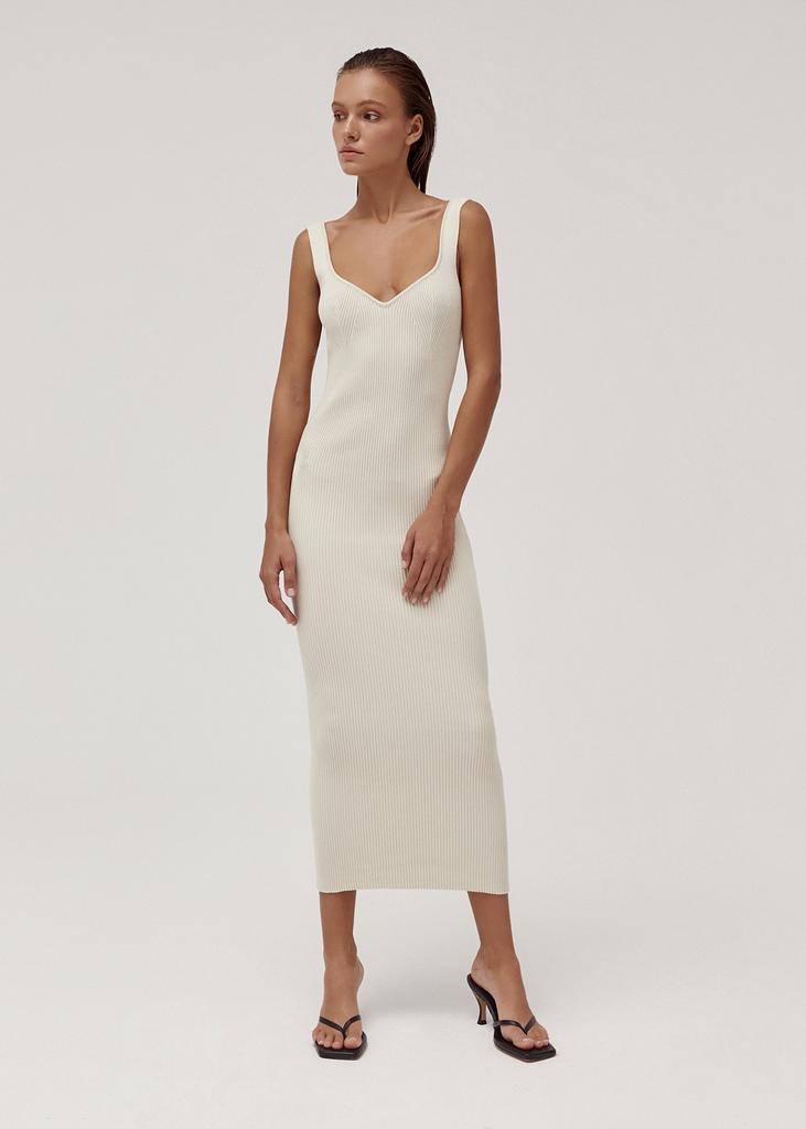 Ribbed knit dress with open back