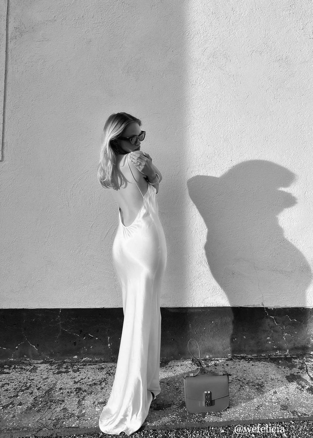 strapless open back dress Open Back Slit Maxi Dress main image 0